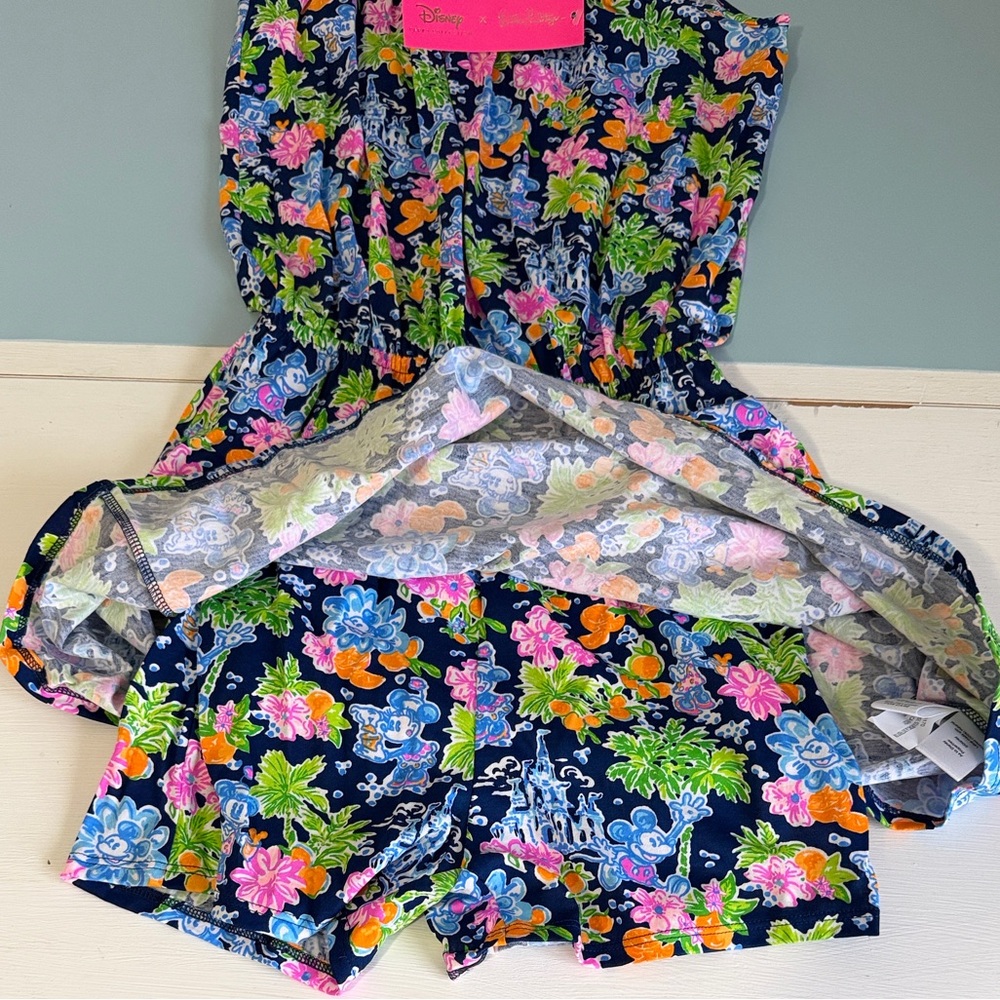 Disney x Lilly Pulitzer Loro Romper XS NWT Lilly Loves Disney 100% Cotton - Picture 5 of 7